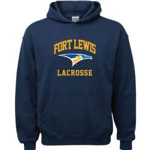 Fort Lewis College Skyhawks Navy Youth Lacrosse Arch Hooded Sweatshirt