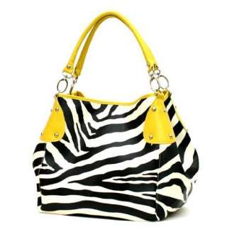  XL Yellow Zebra Designer Inspired Animal Print Handbag 