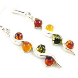  Earrings silver Inspiration amber. Jewelry