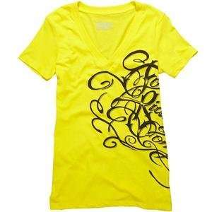  Fox Racing Womens Uptown V Neck T Shirt   X Large/Mustard 