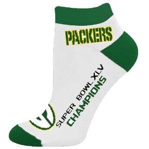 Green Bay Packers Ladies White Super Bowl XLV Champions Ankle Socks 