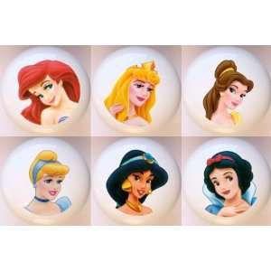  Disney Princess Head Pose Drawer Pulls Knobs Set of 6 