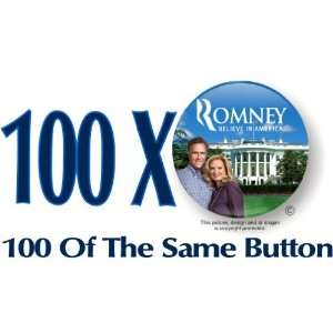  Romney Republican Tea Party President 2012 3 Political Button GOP