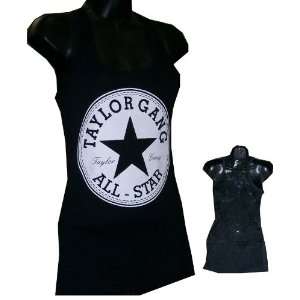  Taylor Gang All Star Black Womens T Shirt with Lace back 