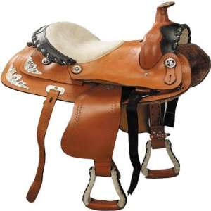 16 Western Style Horse Saddle Trail Riding Equestrian Saddle (Cream 