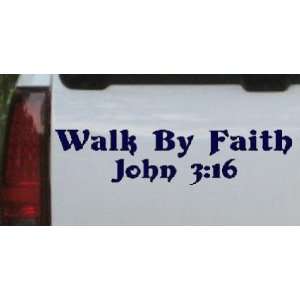Navy 34in X 8.4in    Walk by Faith John 316 Christian Car Window Wall 