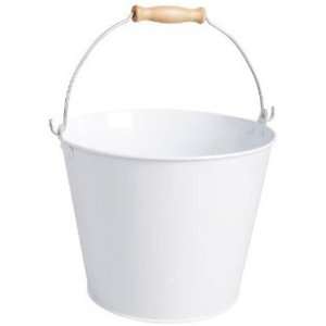  Esschert Design USA White Metal Bucket with Wood Handle 
