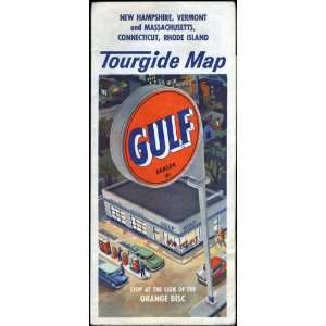 Vintage Gulf Oil Tourgide Road Map of New Hampshire, Massachusetts 