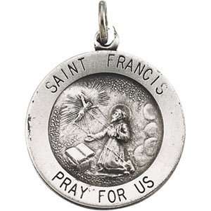   18.25 mm Rd St. Francis Pend Medal W 18 Inch Chain CleverEve Jewelry