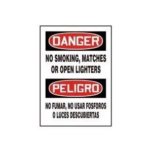  NO SMOKING, MATCHES OR OPEN LIGHTS (BILINGUAL) Sign   14 