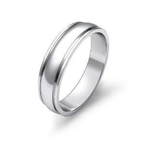  8.2g Mens Dome Step Down Wedding Band 5mm Platinum Ring 