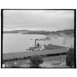   Mt. Washington at wharf,Weirs,Lake Winnipesaukee,N.H.