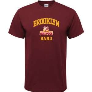  Brooklyn College Bulldogs Maroon Band Arch T Shirt Sports 