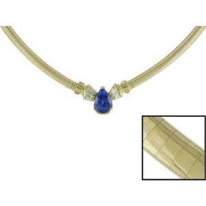  14K Yellow Gold Tanzanite and Diamond Necklace Jewelry