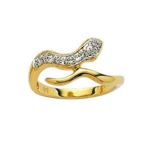  Ladies 18K Gold Plated Clear Cubic Zirconia Two Color 