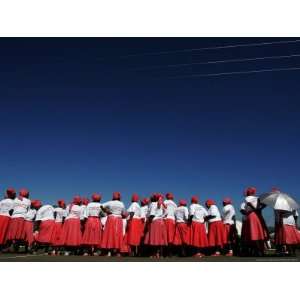 Lesotho Singers Wait to Perform During Ceremonies Held to Commemorate 