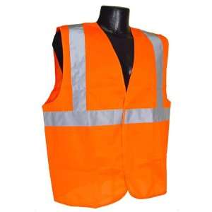  Safety Vest Economy Class 2 Hi Visability Orange Solid 