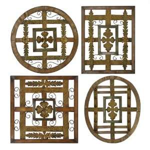  , SET/4 Traditional Metal Wall Art 13310 By Uttermost