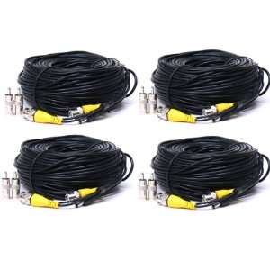 VideoSecu 4 Pack 150 Feet Video Power CCTV Security Camera Cables with 