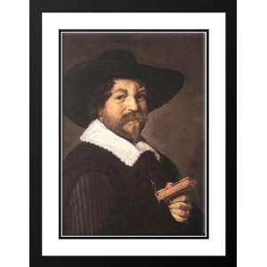 Hals, Frans 19x24 Framed and Double Matted Portrait of a Man Holding a 