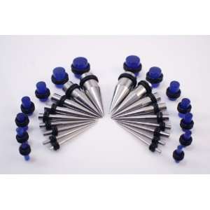  Taper/Plug Kit   Includes 18 Pc Stainless Steel Ear Tapers 14G 