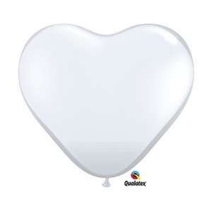    (100) Diamond Clear Heart 6 Latex Balloon Qualatex
