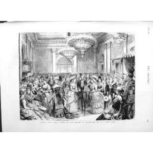  1883 FANCY DRESS BALL MAYOR LIVERPOOL TOWN HALL PRINT 