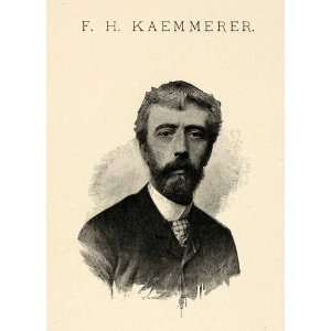 1899 Print Frederick Hendrik Kaemmerer Self Portrait Portraiture Dutch 