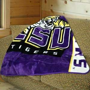  LSU Tigers 50x60 Stripes Series Royal Plush Blanket 