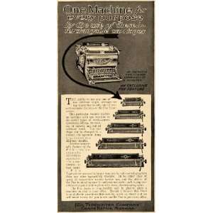  1918 Ad Fox Typewriter Office Interchangeable Carriages 