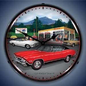 1968 Chevelle Shell Gasoline Lighted Wall Clock