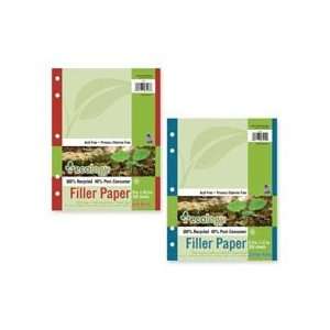   post consumer fiber. Each sheet is five hole punched and ruled with a