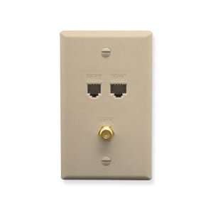  Wallplate 1voice 1data 1catv 6 Position 6 Conductor Ivory 