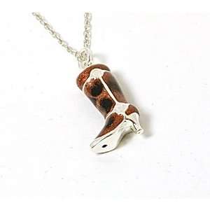  925 Silver Colour Nightclub Boot Pendant, 18 Chain 