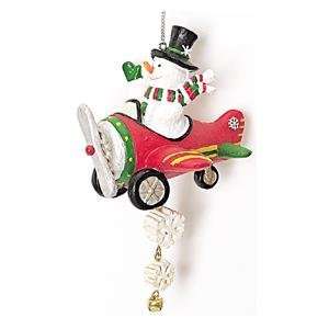  Snowman in Plane Ornament 