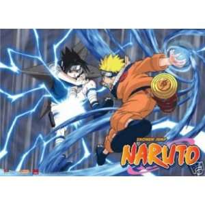    Naruto Rasengan vs. Chidori Anime Wall Scroll Toys & Games