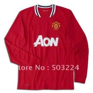 man.united 11/12 home long sleeve soccer jerseys and shorts.thai 
