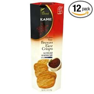 Kame Brown Rice Crisps, Korean Bag, 3.7 Ounce (Pack of 12)