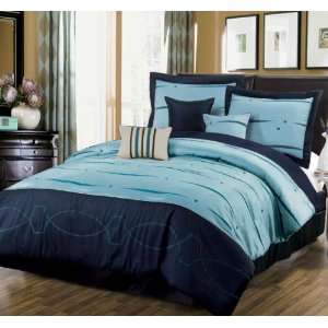  Beatific Bedding 7 Pieces Luxury Faux Silk with Flocking 