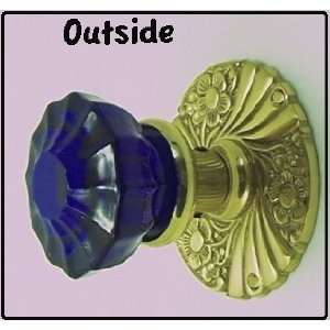Cobalt Blue ASTORIA Knobs sets for Two French Doors Solid Brass 3 inch 