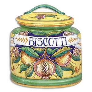  Handmade Melograno Fresco Biscotti Jar From Italy Kitchen 