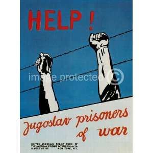 Yugoslav Prisoners War WWii US Military Vintage Poster   11 x 17 Inch 