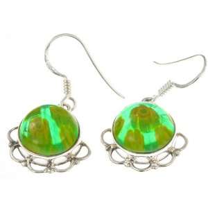    925 Sterling Silver DICHROIC GLASS Earrings, 1.25, 5.31g Jewelry