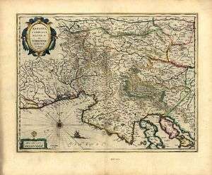 1647 Blaeu map 141 Counties Cilli Friuli Istria ITALY  