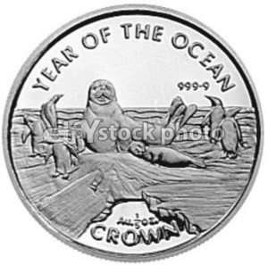 Gibraltar 1 5 Crown, 1998, Year of the Ocean, Seals and penguins 
