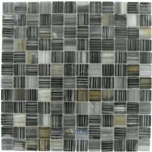 New trend art 7/8 x 7/8 mesh mounted glass mosaic in black gold