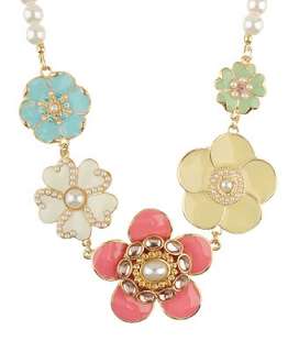 Fashion Pearl 5pcs Colorful Lovely Flower Necklace  