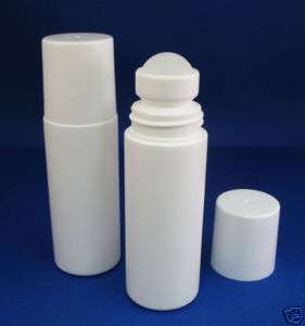 12 sets Wholesale WHITE 3oz Plastic Roll on Bottles Caps & Balls 