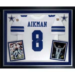  Troy Aikman Signed Jersey   FRAMED DELUXEWHITE/WILSON 