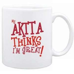  New  My Akita Thinks I Am Great  Mug Dog